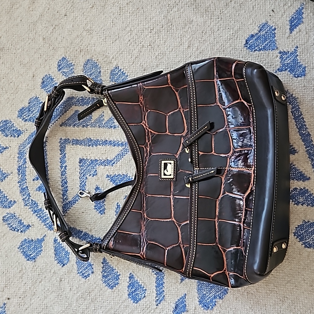 Dooney Bourke Croco Embossed Leather Handbag